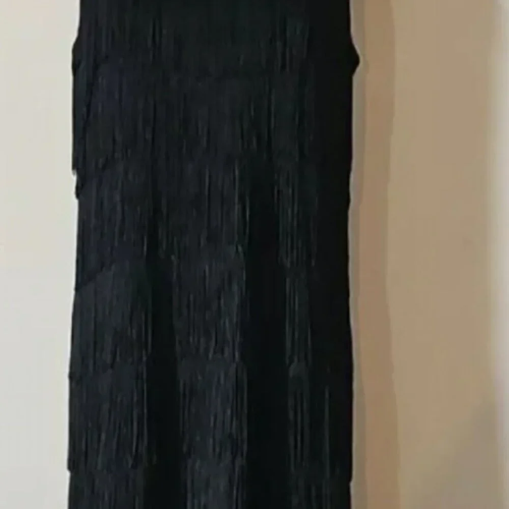 Black Sheath Fringe Mini Dress - White House Black Market - Picture 3 of 4